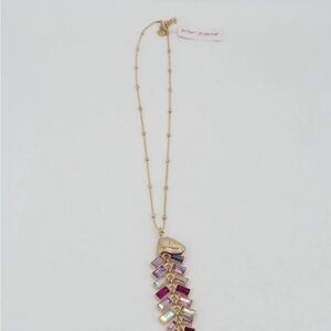 Betsey Johnson Gold Necklace with Multicolor Accents